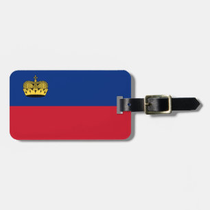 Flag of Liechtenstein Luggage Tag w/ leather strap
