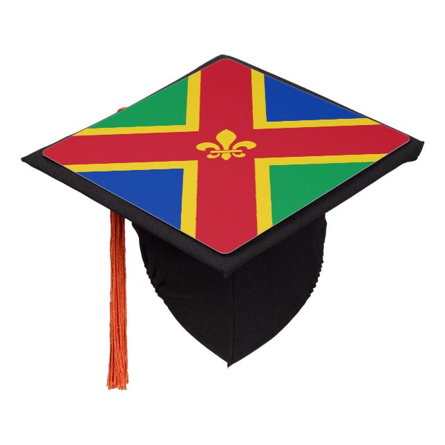 Flag of Lincolnshire Graduation Cap Topper (Angled)