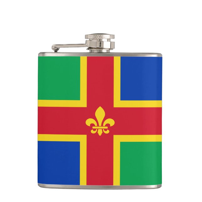 Flag of Lincolnshire Hip Flask (Front)
