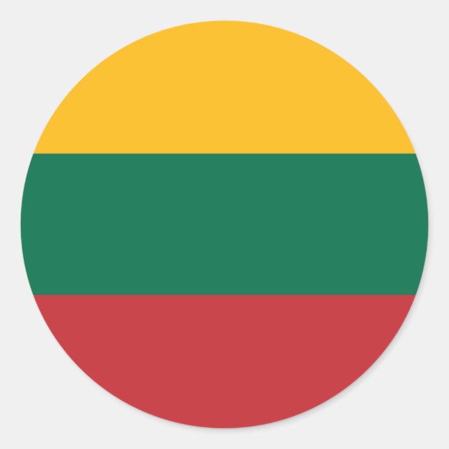 Flag of Lithuania Classic Round Sticker (Front)