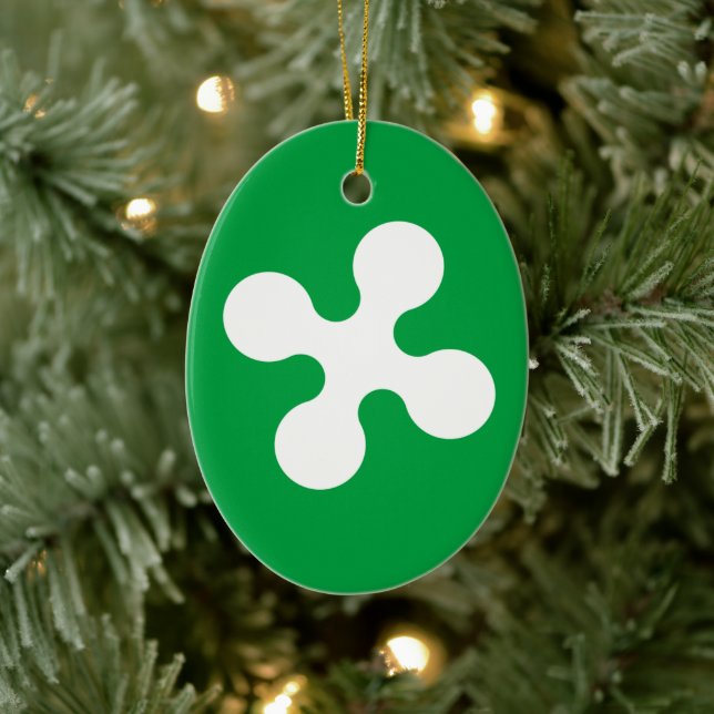Flag of Lombardia Ceramic Ornament (Tree)