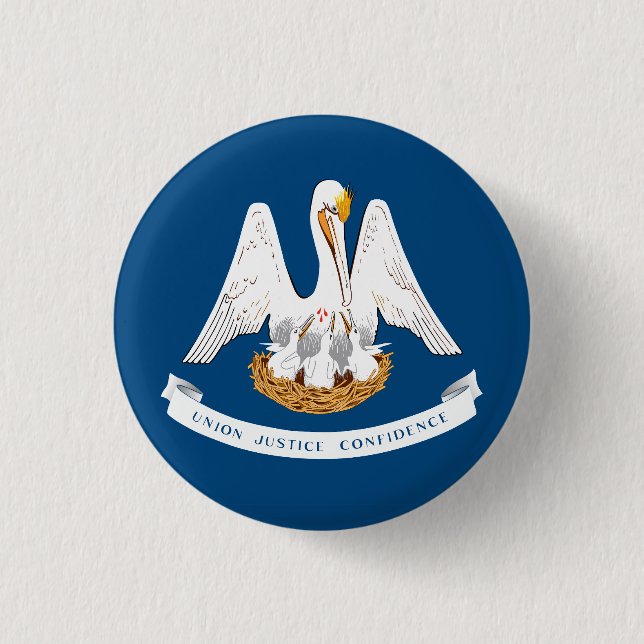 Flag of Louisiana 1 Inch Round Button (Front)
