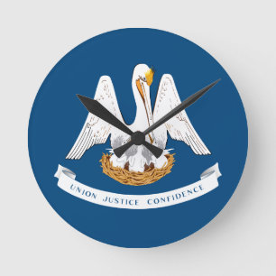 Flag of Louisiana Round Clock