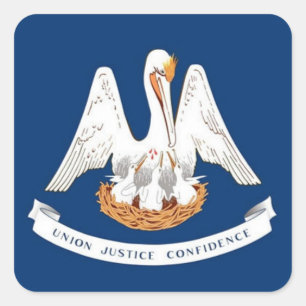 Flag of Louisiana Square Sticker