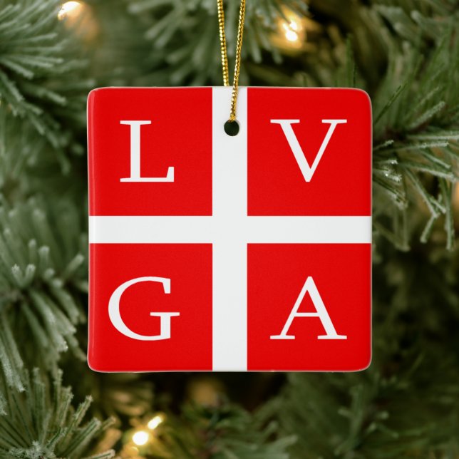 Flag of Lugano, Switzerland Ceramic Ornament (Tree)