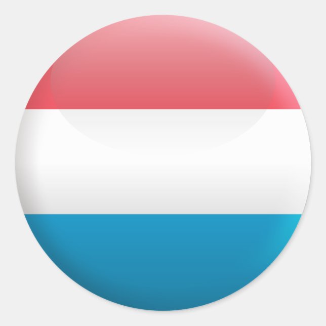 Flag of Luxembourg Classic Round Sticker (Front)