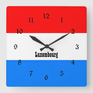 Flag of Luxembourg, custom design Square Wall Clock