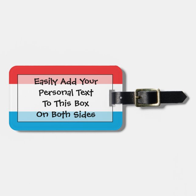 Flag of Luxembourg Easy ID Personal Luggage Tag (Front Horizontal)