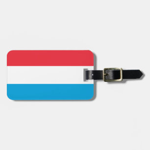 Flag of Luxembourg Luggage Tag w/ leather strap