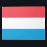 Flag of Luxembourg Notepad<br><div class="desc">This design features the national flag of Luxembourg (officially the Grand Duchy of Luxembourg), which is a landlocked country in Western Europe. It is bordered by Belgium to the west and north, Germany to the east and France to the south. The capital of Luxembourg is Luxembourg City, which is one...</div>