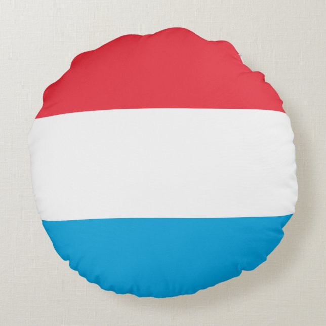 Flag of Luxembourg Round Pillow (Back)