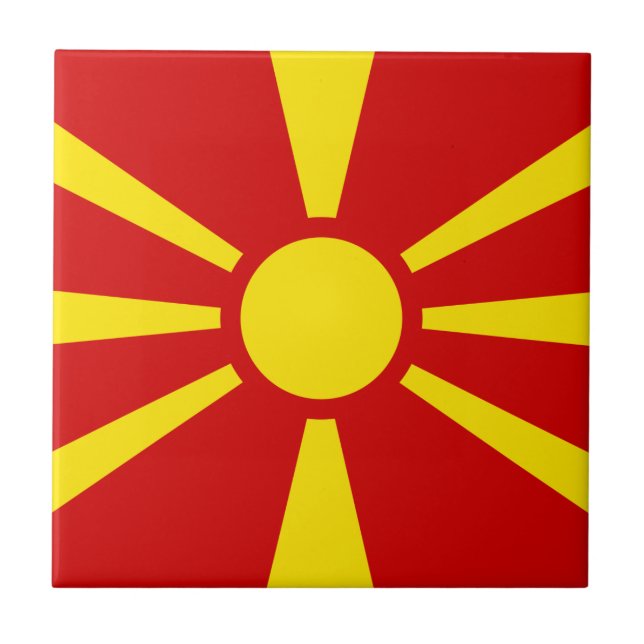 Flag of Macedonia Ceramic Tile (Front)