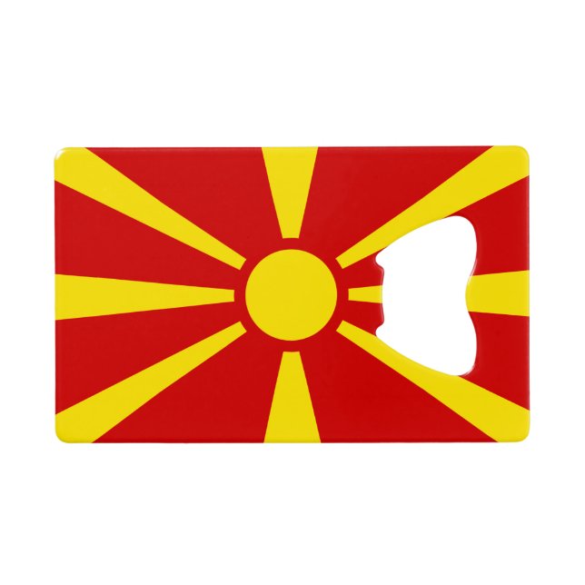 Flag of Macedonia Credit Card Bottle Opener (Back Horizontal)