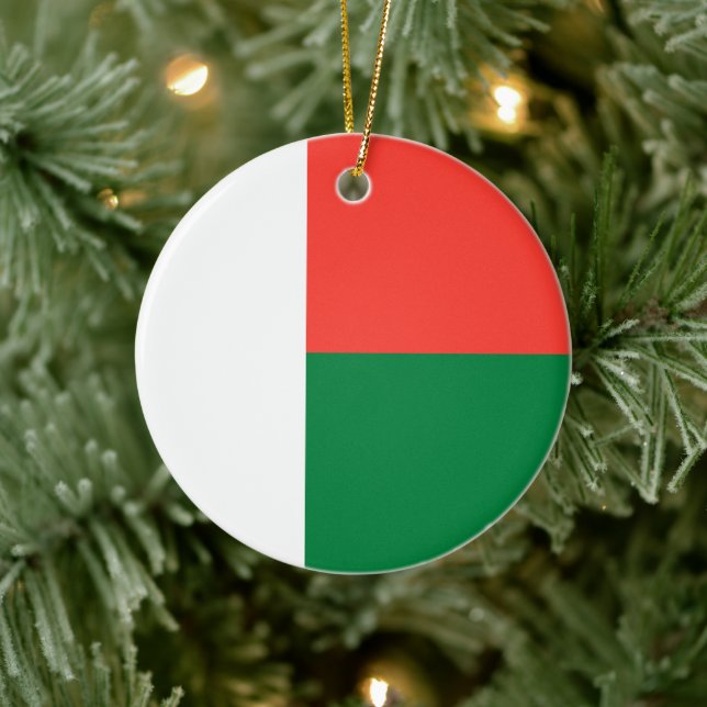 Flag of Madagascar (African Country) Ceramic Ornament (Tree)