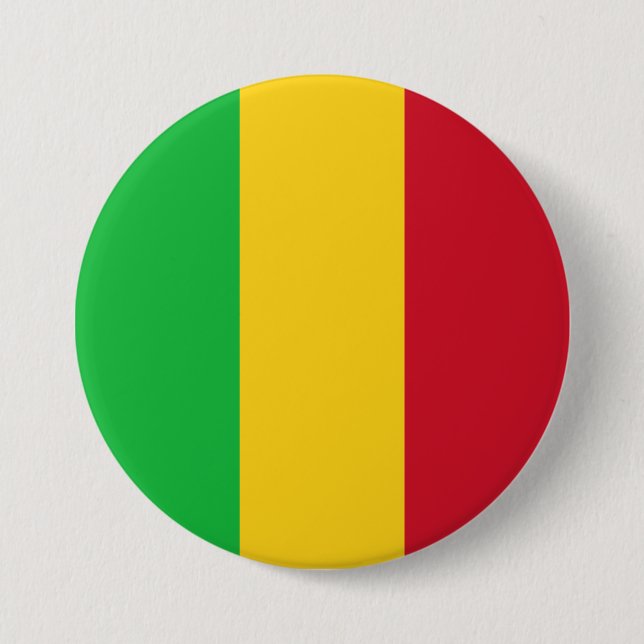Flag of Mali 3 Inch Round Button (Front)