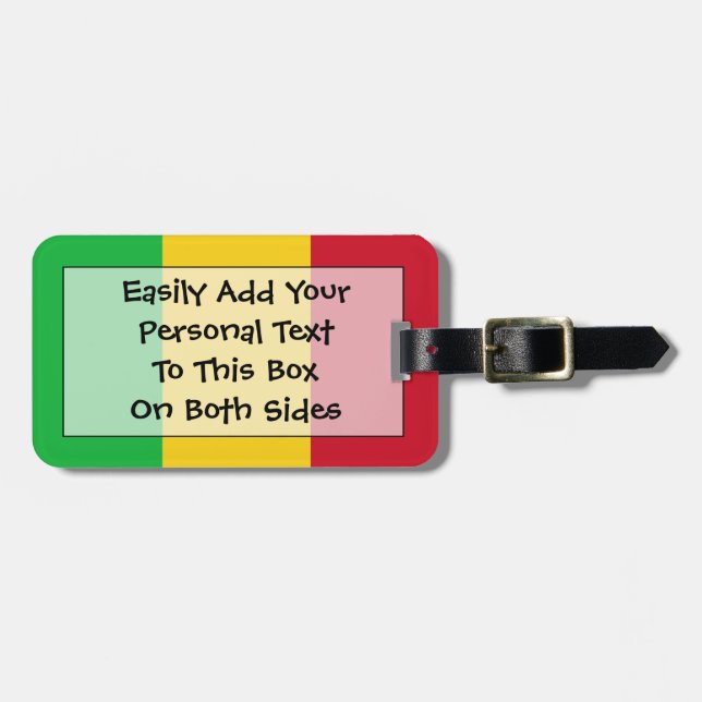 Flag of Mali Easy ID Personal Luggage Tag (Front Horizontal)