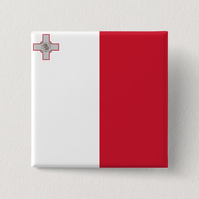 Flag of Malta 2 Inch Square Button (Front)