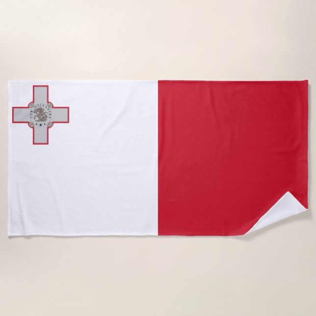 Flag of Malta Beach Towel (Front)