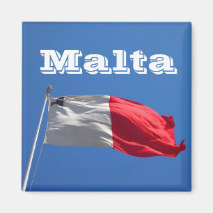 Flag of Malta waving on wind travel souvenir Magnet