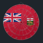 Flag of Manitoba Dartboard<br><div class="desc">This design features the flag of Manitoba, which is a province at the longitudinal centre of Canada. It is considered one of the three prairie provinces (along with Alberta and Saskatchewan). Manitoba's capital and largest city is Winnipeg. Manitoba is bordered by the provinces of Ontario to the east and Saskatchewan...</div>