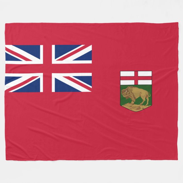 Flag of Manitoba Fleece Blanket (Front (Horizontal))