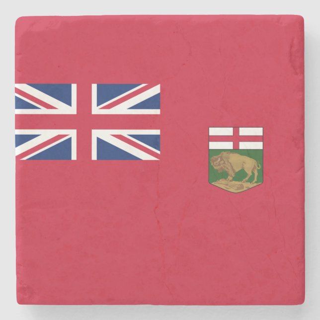 Flag of Manitoba Stone Coaster (Front)