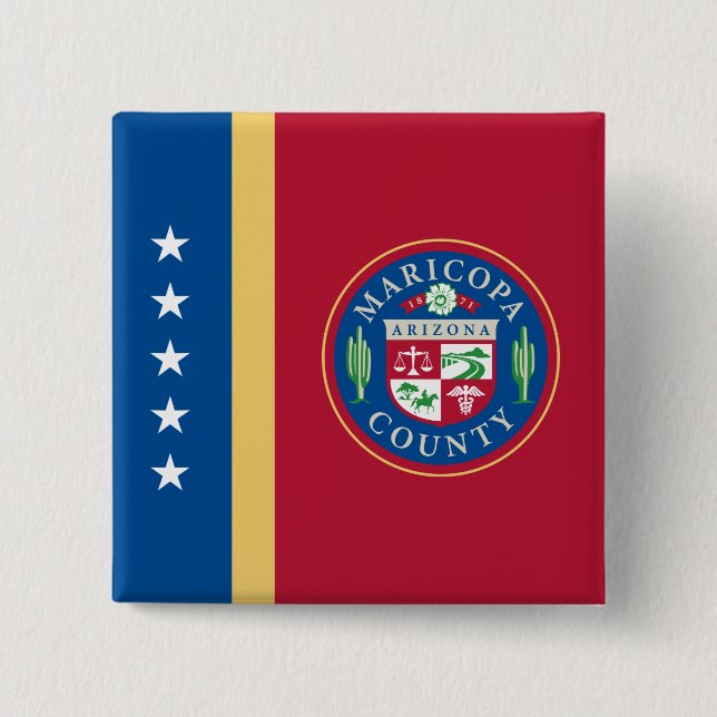Flag of Maricopa County (Arizona) 2 Inch Square Button (Front)