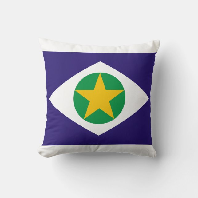 Flag of Mato Grosso, Brazil Throw Pillow (Front)