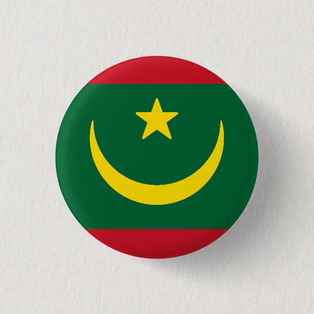 Flag of Mauritania 1 Inch Round Button (Front)
