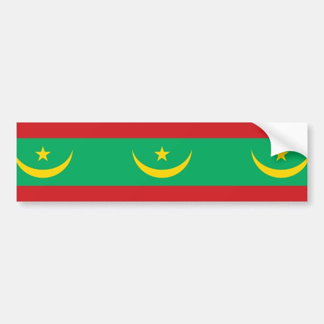 Flag of Mauritania Bumper Sticker (Front)
