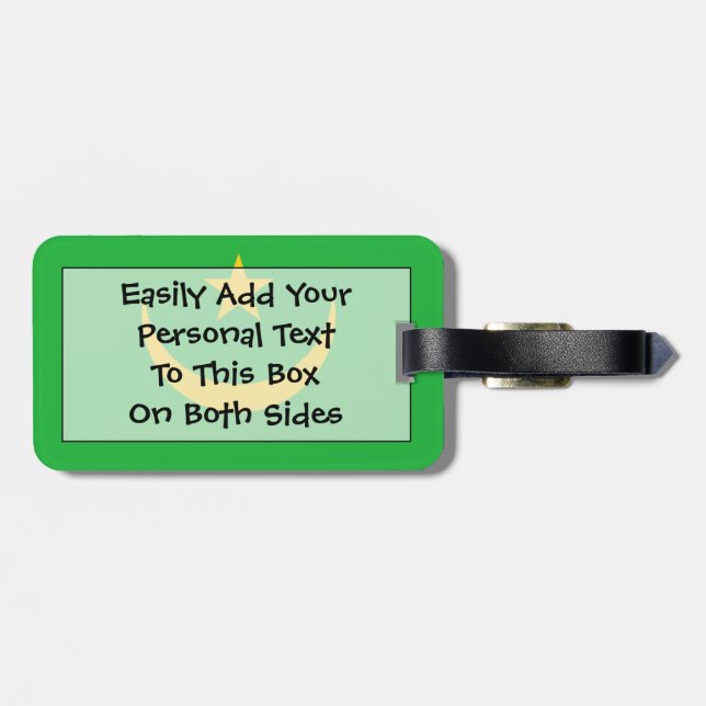 Flag of Mauritania Easy ID Luggage Tag (Back Horizontal)