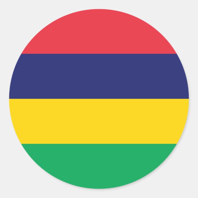 Flag of Mauritius Classic Round Sticker (Front)