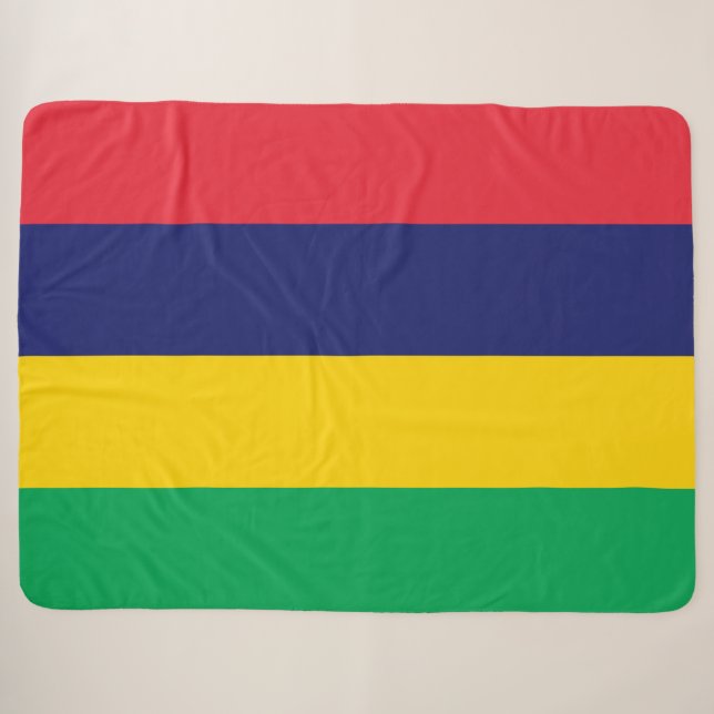 Flag of Mauritius Sherpa Blanket (Front (Horizontal))