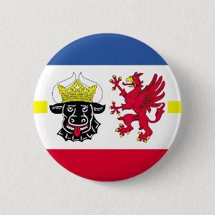Flag of Mecklenburg-Western Pomerania Pinback Butt 2 Inch Round Button