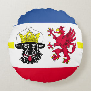 Flag of Mecklenburg-Western Pomerania Round Pillow