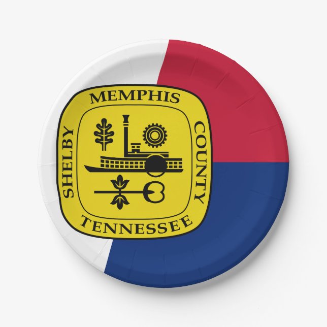 Flag of Memphis, Tennessee Paper Plates (Front)