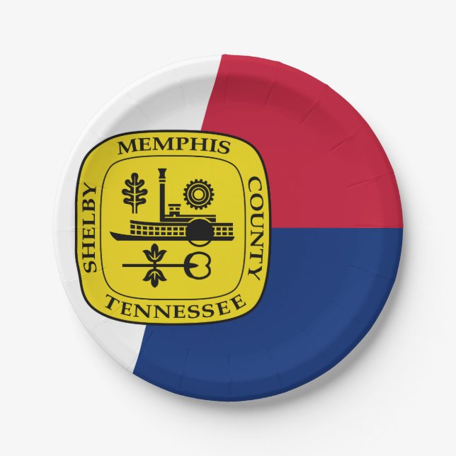 Flag of Memphis, Tennessee Paper Plates (Front)