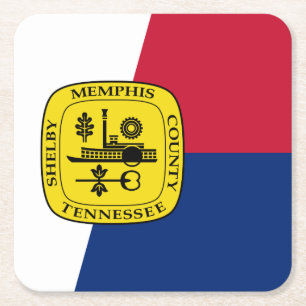 Flag of Memphis, Tennessee Square Paper Coaster