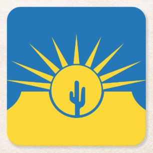 Flag of Mesa, Arizona Square Paper Coaster
