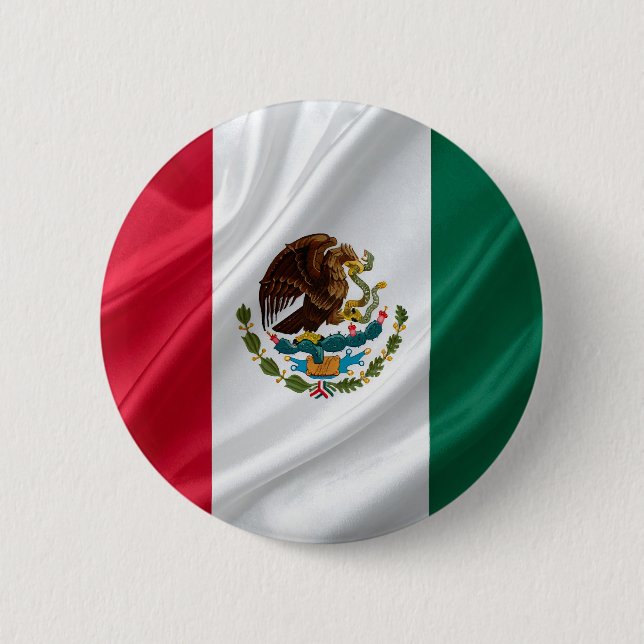Flag of mexico 2 inch round button (Front)