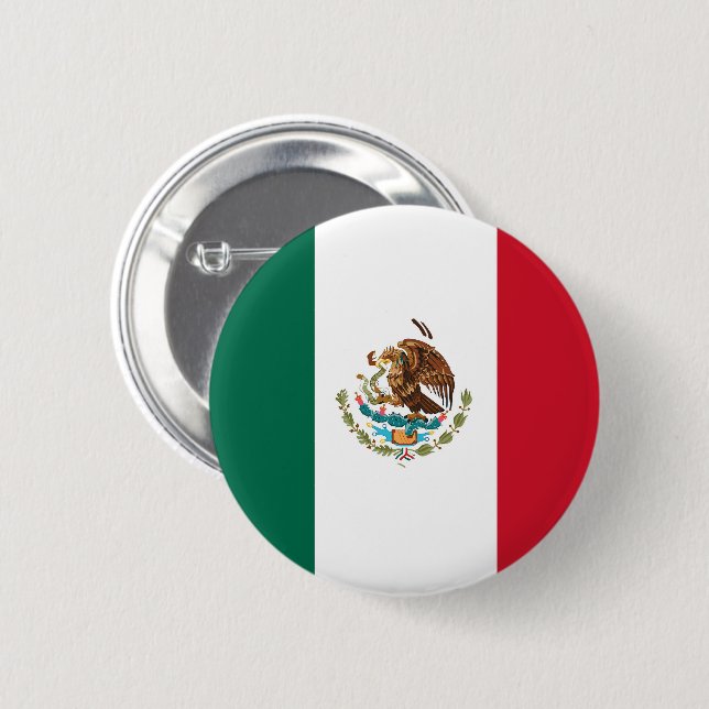 Flag of Mexico 2 Inch Round Button (Front & Back)
