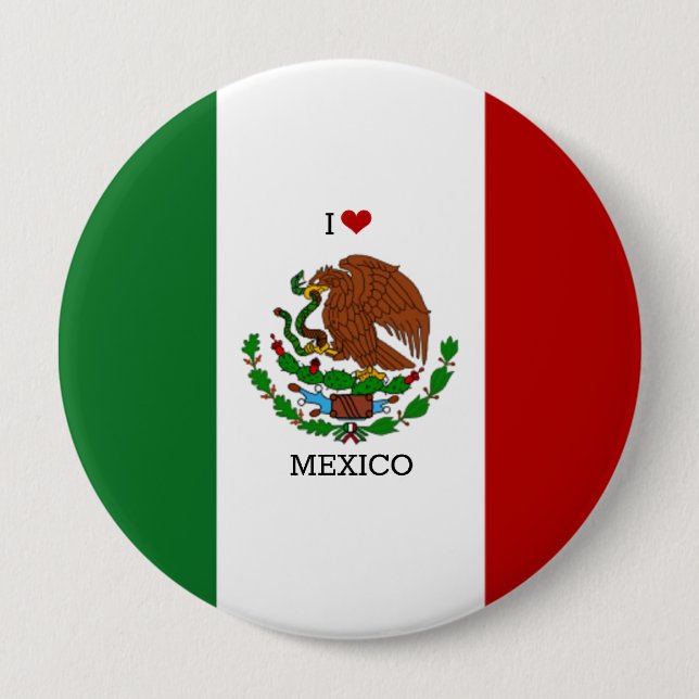 Flag of Mexico 4 Inch Round Button (Front)