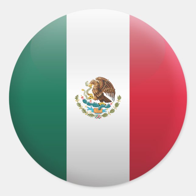 Flag of Mexico Classic Round Sticker (Front)