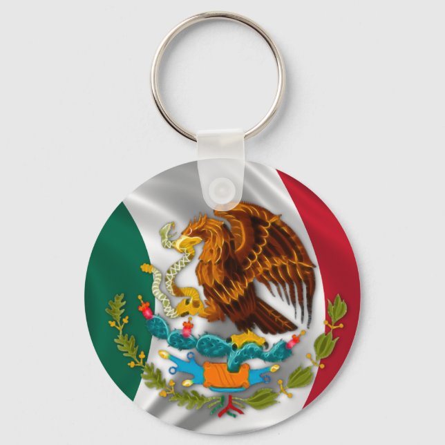 Flag of Mexico, Coat of Arms Keychain (Front)