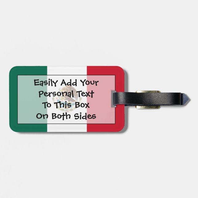 Flag of Mexico Easy ID Personal Luggage Tag (Back Horizontal)