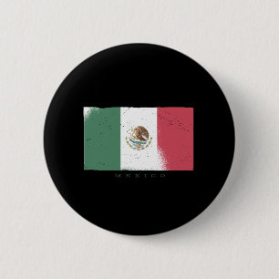 Flag of Mexico Grunge Style 2 Inch Round Button