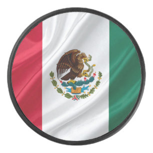 Flag of mexico hockey puck