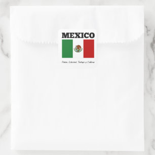 Flag of Mexico, labelled Square Sticker