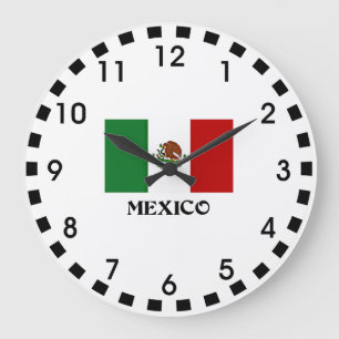 Flag of Mexico Large Clock