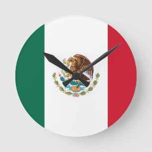 Flag of Mexico Round Clock